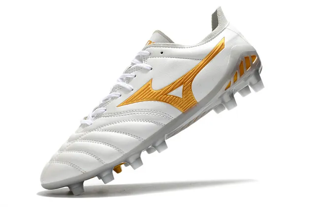 Mizuno أسود أحمر جلد مبطن علوي كاحل منخفض أرض صلبة أحذية كرة القدم 3