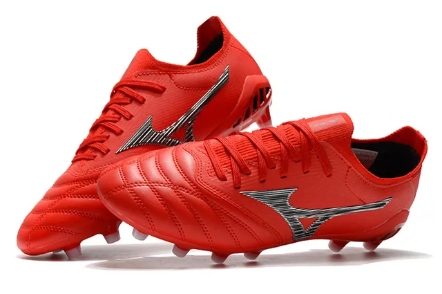 Mizuno Morelia Neo Red Silver Firm-Ground Soccer Shoes 2
