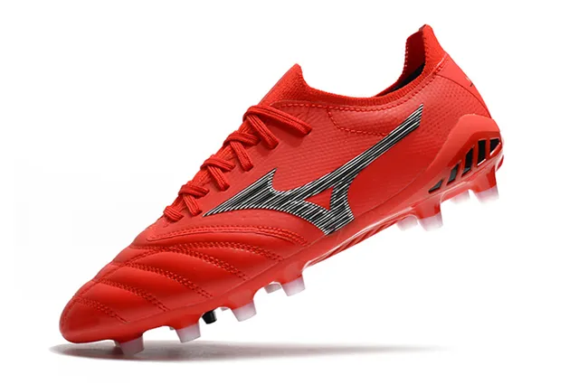 Mizuno Morelia Neo Red Silver Firm-Ground Soccer Shoes 4