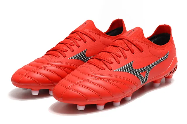 Mizuno Morelia Neo Red Silver Firm-Ground Soccer Shoes 8