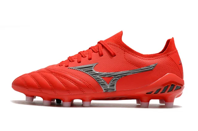 Mizuno Morelia Neo Red Silver Firm-Ground Soccer Shoes 10