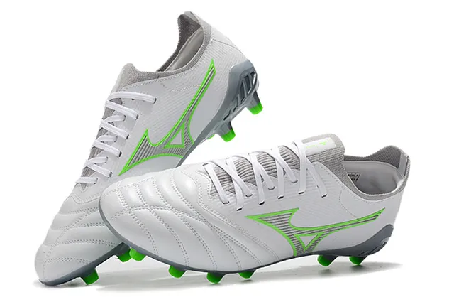 Mizuno Morelia Neo Blanc et Vert Néon Firm-Ground Chaussures de football 2