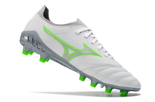 Mizuno Morelia Neo Blanc et Vert Néon Firm-Ground Chaussures de football 3
