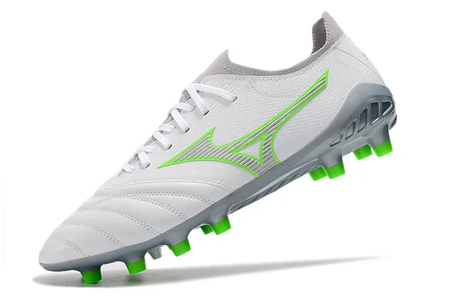 Mizuno Morelia Neo Blanc et Vert Néon Firm-Ground Chaussures de football 4