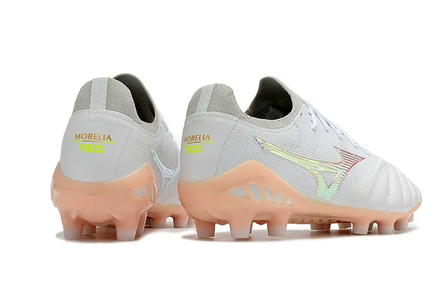 Mizuno Morelia Neo White Iridescent Wave Chaussures de football à crampons pour sol ferme 5