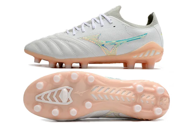 Mizuno Morelia Neo White Iridescent Wave Chaussures de football à crampons pour sol ferme 6