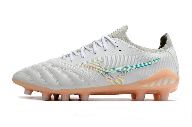 Mizuno Morelia Neo White Iridescent Wave Chaussures de football à crampons pour sol ferme 7