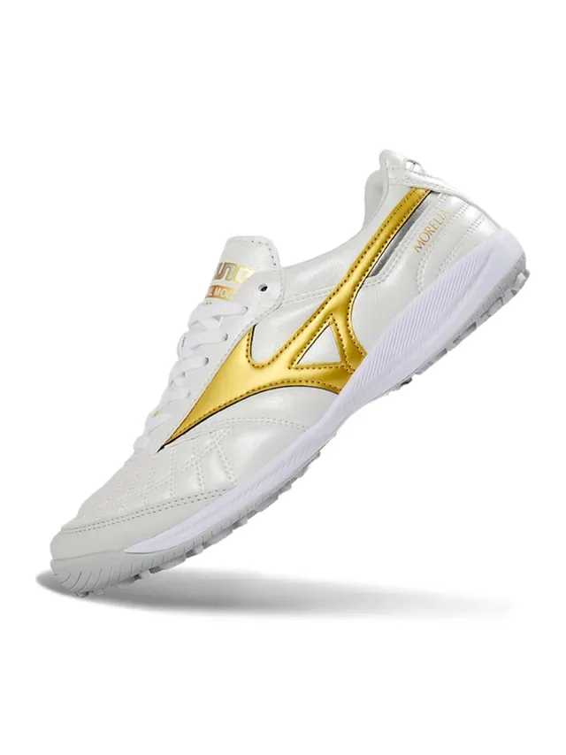 Mizuno Morelia Blanc et Or Turf Chaussures de Football 2