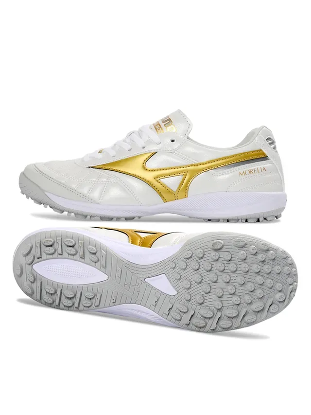 Mizuno Morelia Blanc et Or Turf Chaussures de Football 3