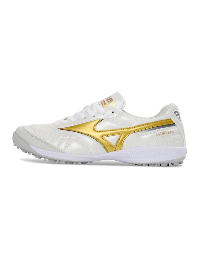 Mizuno Morelia Blanc et Or Turf Chaussures de Football 4