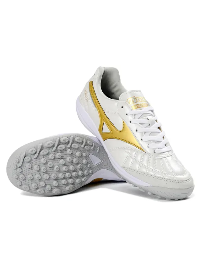 Mizuno Morelia Blanc et Or Turf Chaussures de Football 5