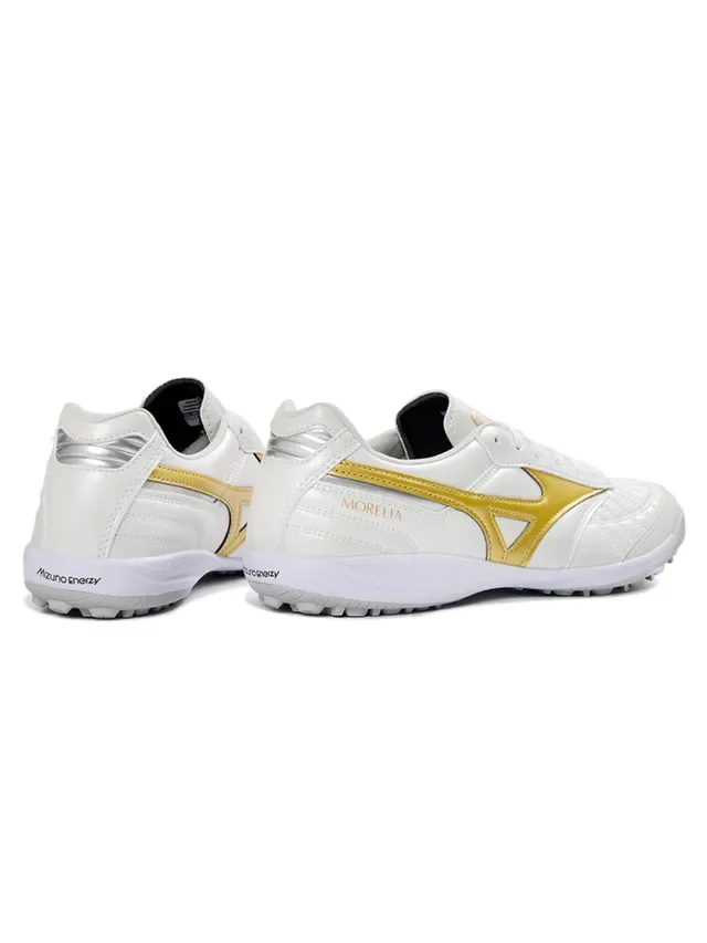 Mizuno Morelia Blanc et Or Turf Chaussures de Football 7