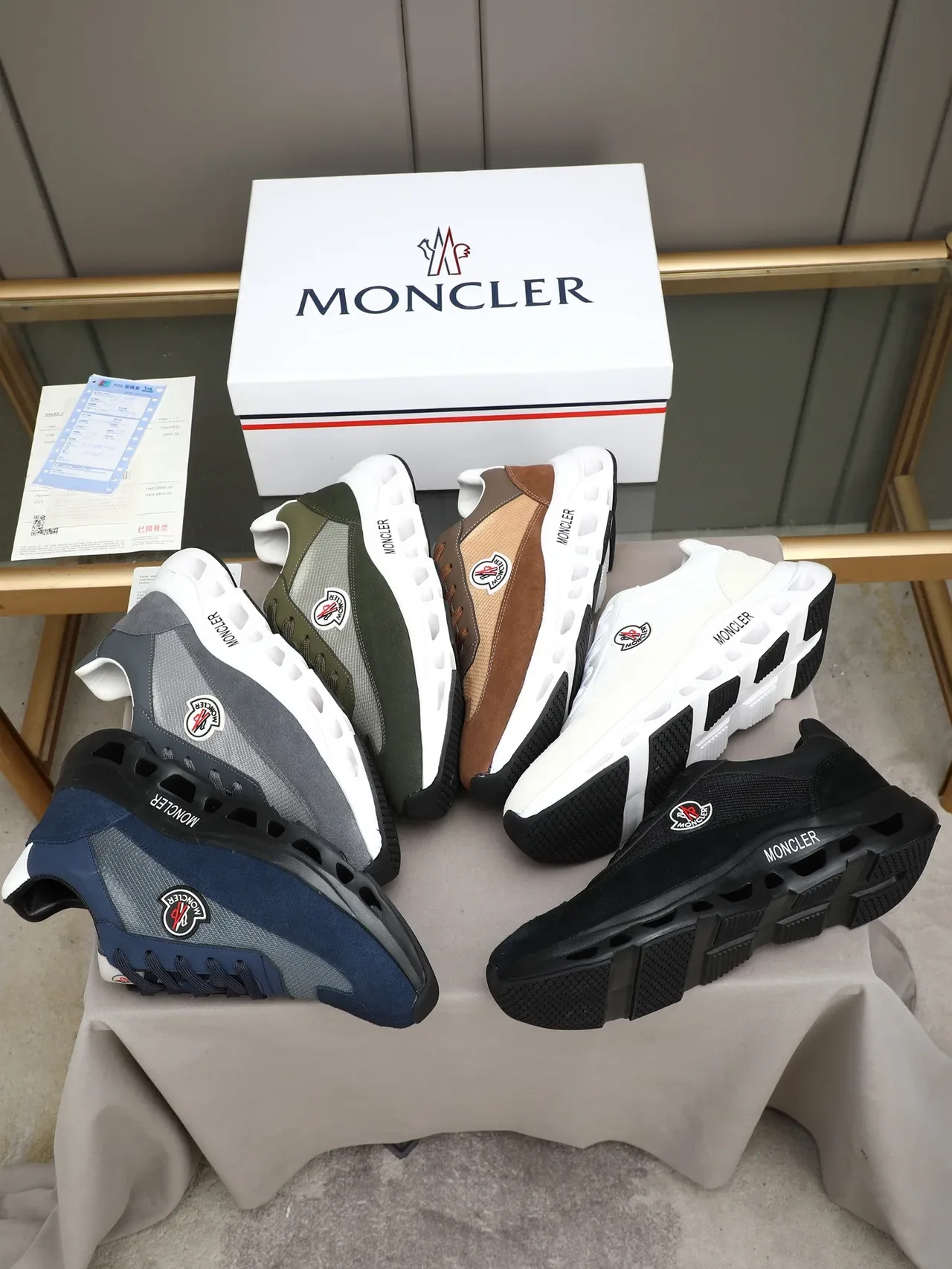 Moncler Lifestyle Sneaker White Beige Mixed-Material Low-Top Sneaker 2