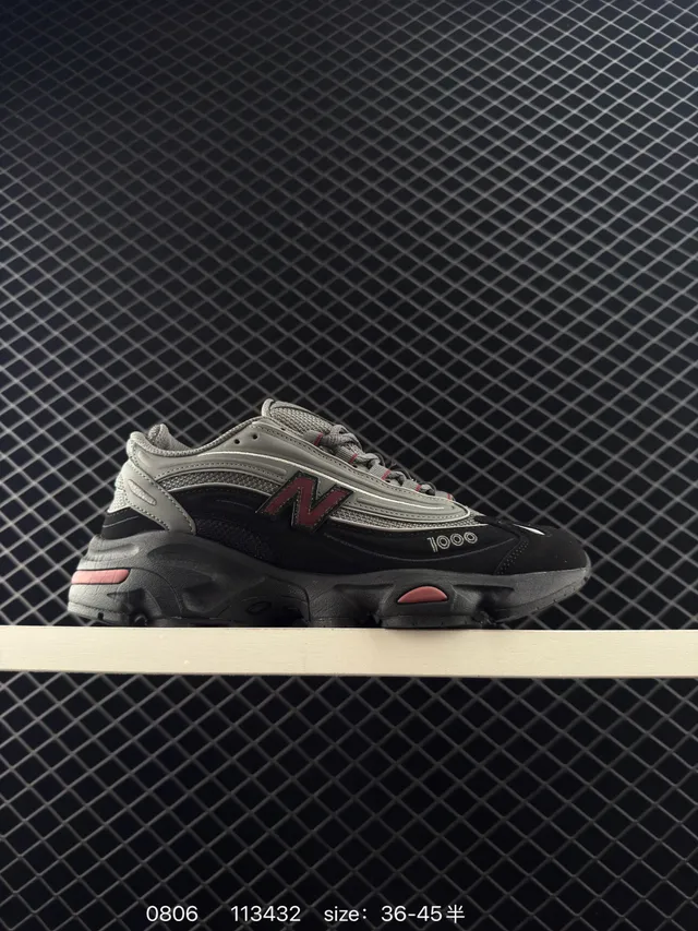 New Balance 1000 Negro Gris Rojo zapatillas chunky 6
