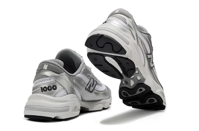 New Balance 1000 Argent métallisé et Blanc Chunky Sneakers 3