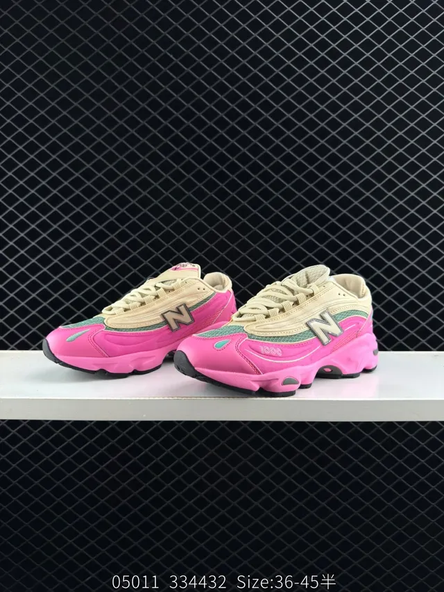 New Balance 1000 rosa bege verde tênis grossos 2