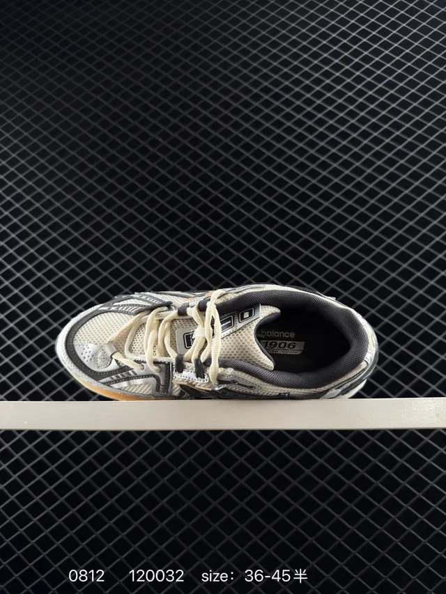 New Balance 1906A بيج أسود ريترو شبكة وطبقة صناعية حذاء رياضي سميك 4