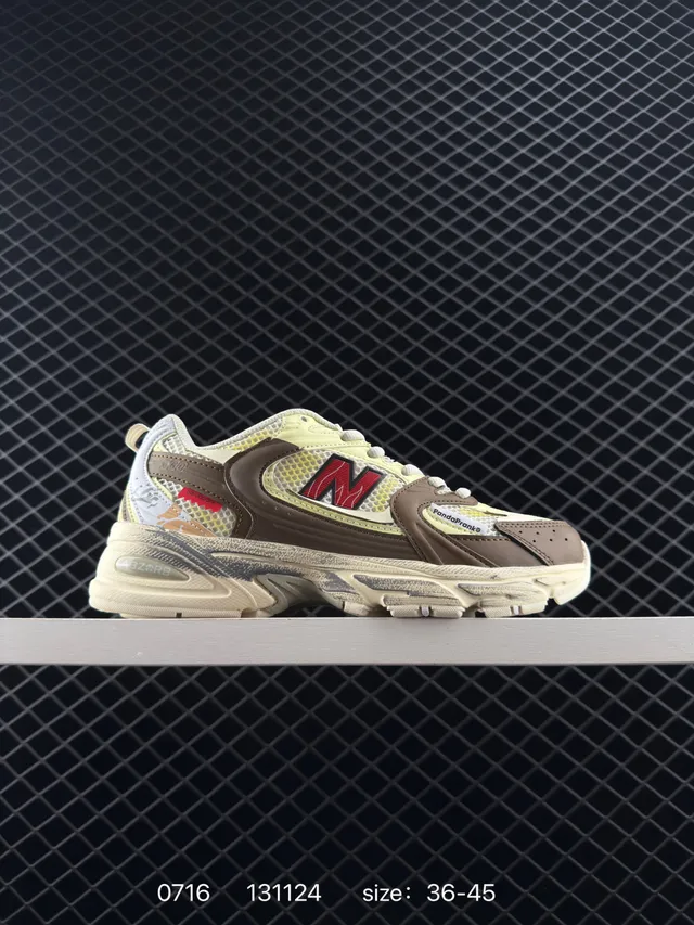 New Balance 530 Beige Marron Sneakers Chunky en Mesh Stratifié 6