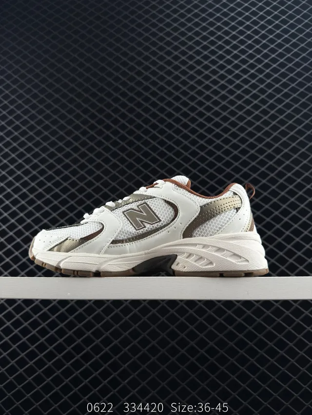 New Balance 530 Blanc Marron Maille En Couches Baskets Chunky 5