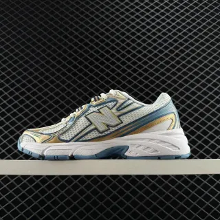 New Balance 740 أبيض أزرق ذهبي ريترو راكض أسلوب الحياة حذاء رياضي