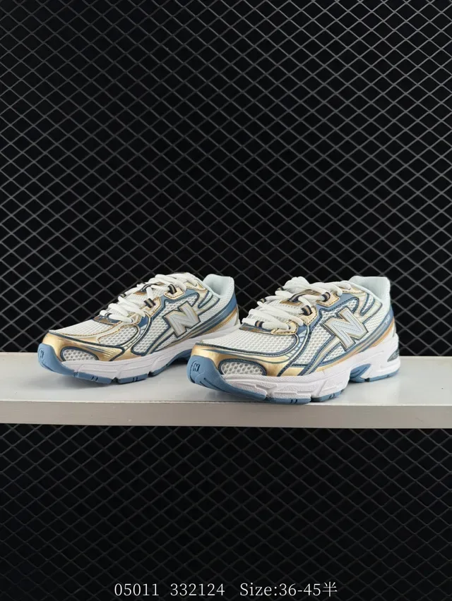 New Balance 740 Blanco Azul Dorado Retro Runner Lifestyle Zapatillas 3