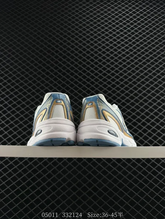 New Balance 740 Blanco Azul Dorado Retro Runner Lifestyle Zapatillas 4