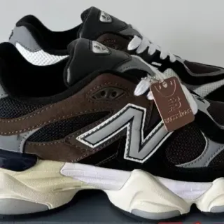 New Balance 9060 Black Brown Multi-Layered Sole Mixed Suede-Mesh-Upper Chunky Sneakers