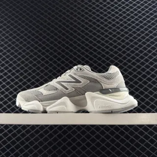 New Balance 9060 灰色网面-麂皮厚底运动鞋
