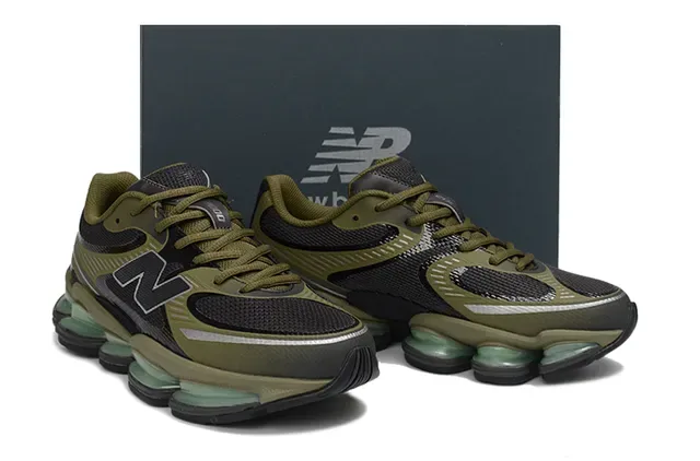 New Balance 9060 Verde Oliva e Preto Tênis Lifestyle 5