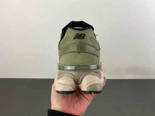 New Balance 9060 Olive Green Cordura Chunky Sneakers 4