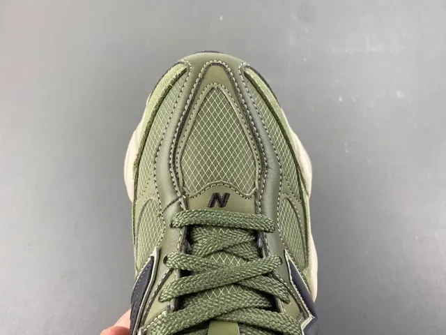 New Balance 9060 Olive Green Cordura Chunky Sneakers 6