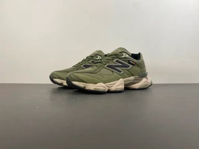 New Balance 9060 Olive Green Cordura Chunky Sneakers 10