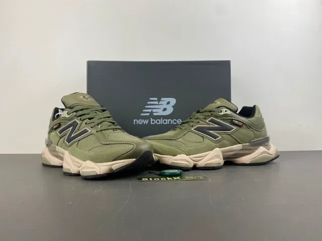 New Balance 9060 Olive Green Cordura Chunky Sneakers 13