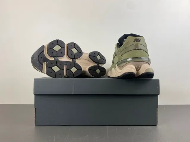 New Balance 9060 Olive Green Cordura Chunky Sneakers 16