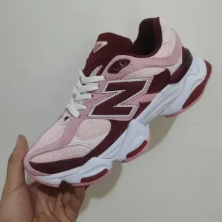 New Balance 9060 Pink and Burgundy Chunky Sneakers