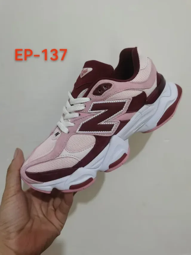New Balance 9060 Pink and Burgundy Chunky Sneakers 2