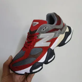 New Balance 9060 أحمر رمادي بني كلانكي سنيكرز
