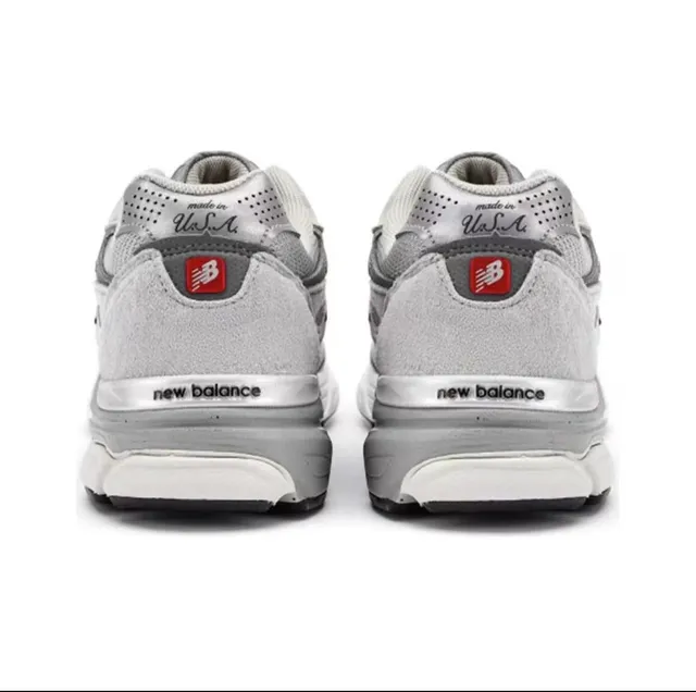 New Balance 990 Gris Blanc Maille Et Daim Empeigne ENCAP Semelle Intermédiaire Chaussures Lifestyle 3