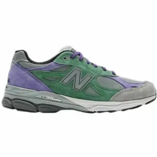 New Balance 990 Green Purple Gray Running Shoes