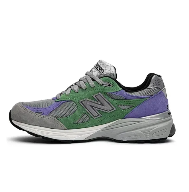 New Balance 990 Green Purple Gray Chaussures Running 4