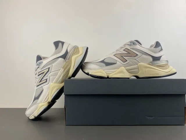 New Balance Beige Gris Suela Media Malla Y Recubrimiento Sintético Chunky Sneakers 14