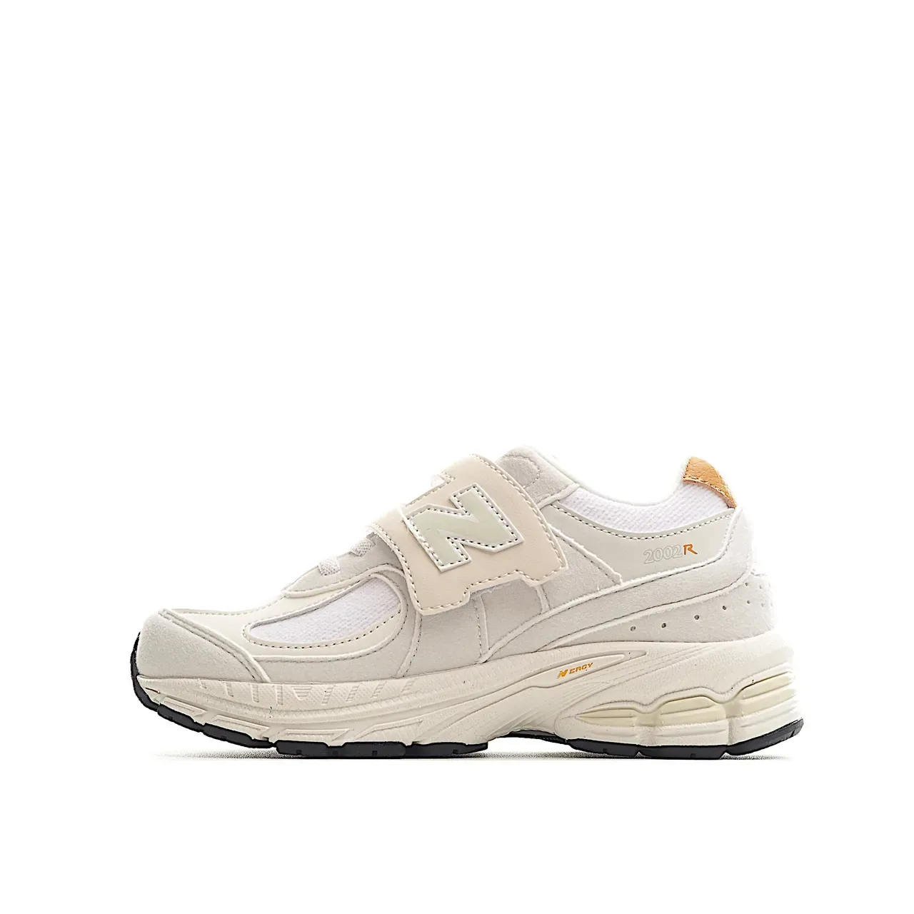 New Balance Beige Blanc Chunky Midsole Fermeture Velcro Sangle Lifestyle Sneakers 20