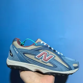 New Balance أزرق بيج طبقة شبكة وأنيوب علوى أغطية اصطناعية منحنية سنيكرز أسلوب حياة