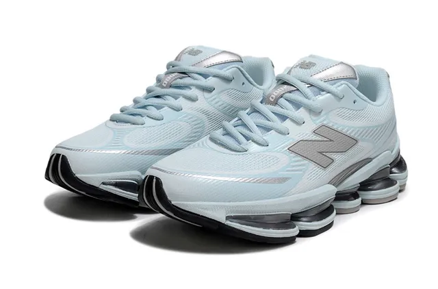 New Balance Blue Silver Lightweight Mesh Upper Segmented Pod-Based Midsole Chunky Sneakers 2