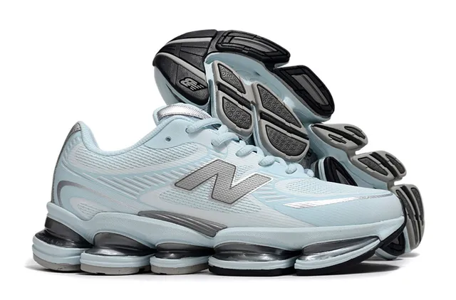New Balance Blue Silver Lightweight Mesh Upper Segmented Pod-Based Midsole Chunky Sneakers 4