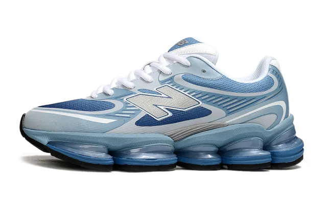 New Balance Bleu Blanc Segmented Pod Midsole Maille et Recouvrement Synthétique Supérieur Chaussures Lifestyle 2