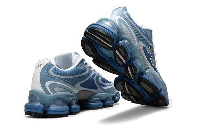 New Balance Bleu Blanc Segmented Pod Midsole Maille et Recouvrement Synthétique Supérieur Chaussures Lifestyle 4