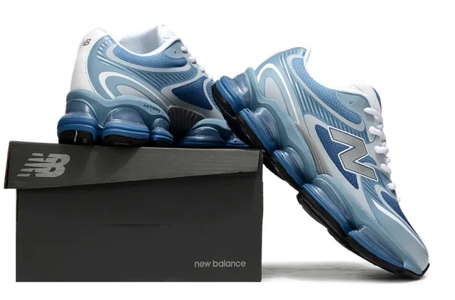 New Balance Bleu Blanc Segmented Pod Midsole Maille et Recouvrement Synthétique Supérieur Chaussures Lifestyle 6