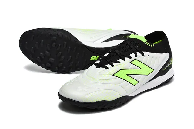 New Balance Tekela White Green Bas-Coupé Synthétique Supérieur Souterrain Moldé Conical-Stud Outsole Turf Chaussures de Football 6