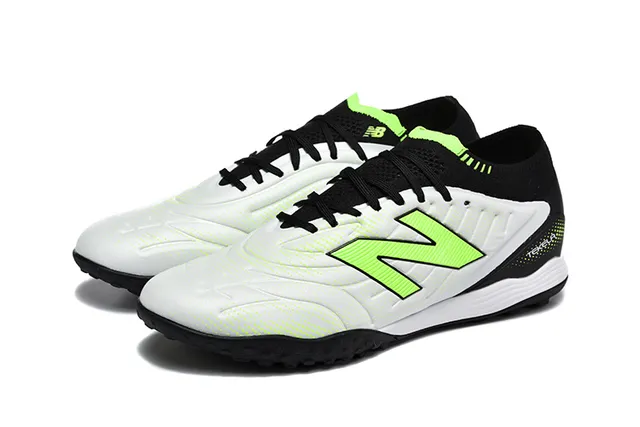 New Balance Tekela White Green Bas-Coupé Synthétique Supérieur Souterrain Moldé Conical-Stud Outsole Turf Chaussures de Football 8